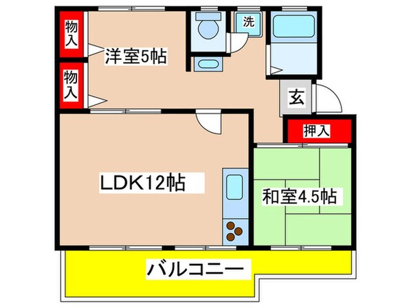 西三田団地1街区2号棟（304）の物件間取画像